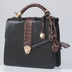 Brahmin "Olivia Rose" black leather handbag